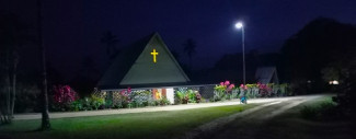 Kirche in Logaweng bei Nacht