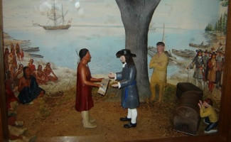William Penn schloss mit Indianern einen Vertrag über Landbesitz 1683