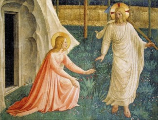 Fra Angelico (+1455), Noli me tangere - Rühr mich nicht an, 15. Jh. Maria Magdalena begegnet dem Auferstandenen, Kloster San Marco in Florenz