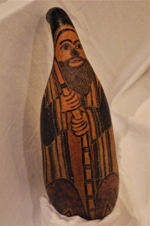 Josef ist verwundert - gemalt auf eine Kalebasse