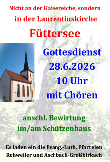 Beachten Sie den Ortswechsel in die Kirche wegen der hohen Temperaturen!