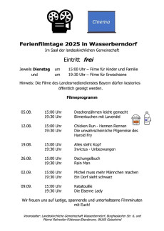 Dienstagskino der LKG Wasserberndorf im August