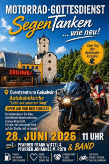 Motorradgottesdienst am Tag der Autobahnkirchen in Geiselwind