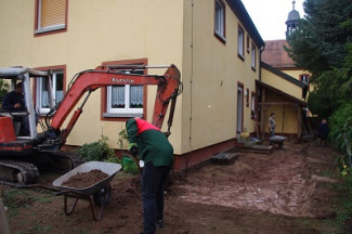 Auskoffern der Terrasse